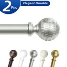 2-1 Pcs 5 8  Dia Single Curtain Rod With Reticulated Ball Finial  28 -120 