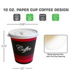 50 Pack 10 Oz  Disposable Hot Cups W  White Flat Lids - Leak-proof Coffee Cups