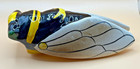 Vintage Mid-century 8  French Majolica Cicada Insect Ceramic Wall Pocket Vase