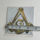 Freemason Masonic Square And Compass Handshake Gold Decal Sticker 4 Inch