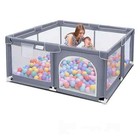 50x50x27 Inch Grey Baby Playpen Playard Kit For Babies And Toddlers