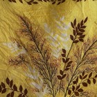 Vintage 60s 70s Groovy Mod Pillow Cover Yellow Brown Leaf Print Boho 15x15 Mcm