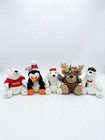 Coke Coca Cola Lot Of 5 Beanies Polar Bears Penguin   Reindeer Plush Vntg
