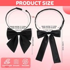 2pcs Black Bowtie Western Bow Ties For Men Women  Solid Color Colonel Satin    