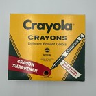 Vtg 1970s Crayola 64 Crayons Box W  Built-in Sharpener New Old Stock Unused