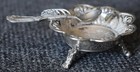 Lovely Prata De Lei Portuguese Coin Silver 900 Salt Cellar Original Spoon   Box