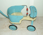 Vintage Metal Blue And Yellow Doll Stroller  1930s - 1940s Turner