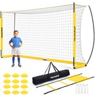 12x6ft Soccer Goal Net For Backyard Teens Adults Soccer Net With Ladder 12 Cones