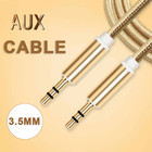 3 5mm Braided Male To Male Stereo Audio Aux Cable Cord For Pc Ipod Car Iphone