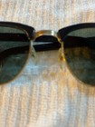 Vintage Bausch   Lomb Ray-ban W0365 Clubmaster Sunglasses B l Usa Black Gold