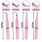 4 Pcs Steel Lash Tweezers Set With Box