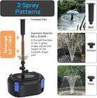 Pond Filter With Fountain Kits   Remote Control Colorful Led Lights   850gph Koi