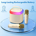 Mini Karaoke Machine System With Microphone Portable Bluetooth Speaker W  Lights