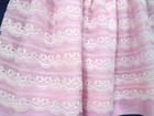 Vintage Pink Striped Lace White Peter Pan Collar Cotton Blend Baby Dress 6m