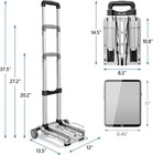 Mini Luggage Cart With Wheels Foldable  Lightweight Trolley Silver