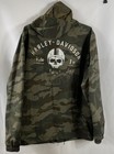 Harley-davidson Honolulu Oahu Skull Camo Hooded Coach Jacket Sz L