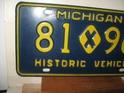 1960s-1970s Michigan License Plate Historic Vehicle   81 X 96 - Excellent