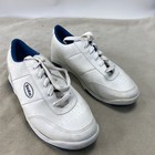 Womens Dexter B910-8 White Blue Leather Bowling Lace Up Sneakers Shoes 10 40