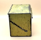 Primitive Mustard Yellow Painted Metal Recipe Box W Antique Handwritten Recipes