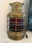 Antique Perko Perkins Ship Lantern 360 Degree Ruby Red Ship Lantern Brass Vented