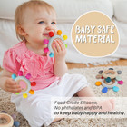 Baby Teething Toys  Silicone Chewable Teethers With Wooden Ring For Soothing Bab