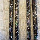Vintage Black brown Lacquer Mother Of Pearl Inlay Chopsticks 2 Pair 60s