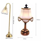 1 2x 1 12 For Dollhouse Miniature Table Lamp Led Light Lamp Battery Use Decor