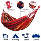 2 Person Double Hammock Cotton Canvas With Tree Straps Outdoor Patio Garden