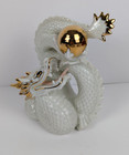 Vintage Yoshimi K White   Gold Dragon Sea Serpent Porcelain Figurine Westland Co