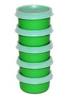 Tupperware Smidgets Green W sheer Seals   Mini 1 Oz Containers   Set Of 5   New 