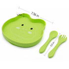Bubidoodoo Baby Feeding Set  Suction Plate   Training Spoon   Fork Bpa Free