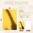30 Pack Gold Metallic Cardstock Paper Sheets  8  X 12  Color Foil Mirror Shim   