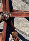 Rockin Sp Harness Leather Browband Western Horse Headstall Tie Ends