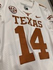 Texas Longhorns Game Used Football Jersey White  14 Sec Patch Size 38