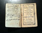 Rare 18th Century American Revolutionary War Era 1780 Boston Ma Pocket Almanac
