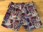 New Vtg 80s Campus Multicolor Swim Trunks Shorts Mens Sz L 36-38 Surf Beach Nos 