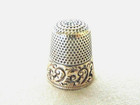 Antique Mkd Ketchum   Mcdougall 14k White Gold   Sterling Silver Thimble  Size 9