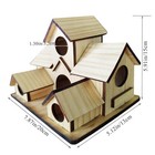 Vogrex Three-room Wooden Bird House     Handcrafted Eco-friendly Perfect Backyard