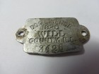 Vintage 1920 Dog Tag License Tax Registration Will Co   Illinois Exonumia  3426
