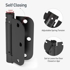 Self Closing Door Hinges 3 5 Inch   Spring Loaded  Matte Black