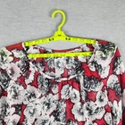 Liz Claiborne Blouse Womens Xl Red Floral Round Neck Long Sleeve Sheer Top