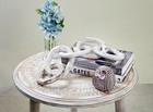 Wood Chain Link Decor Hand Carved 5-link Wood Knot Decorative Chain Rustic Wo   