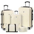 Luggage Sets 5 Piece Hard Shell Suitcases Abs pc With Tsa Lock  Carry On Bags