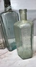 Antique Glass Bottle Lot Of 5 Embossed Bottles 