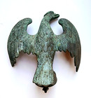 Early Original Bronze American Eagle Flag Pole Topper Americana Ornament Finial