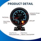  3 75  95mm Tachometer 0-8000 Large Rpm Gauge 7 Color Car Auto Tacho Black