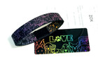Zox   dog Love   Silver Single Large Wristband W card Nip Rainbow Colors