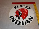 Vintage Red Indian Mccoll Frontenac 11 3 4  Porcelain Metal Canada  Gas Oil Sign