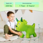 Dinosaur Bouncy Hopper Horse Toy For Kids 3  Green Triceratops Pump