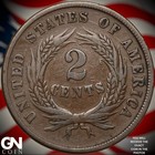 1864 Small Motto 2 Cent Piece A8937
